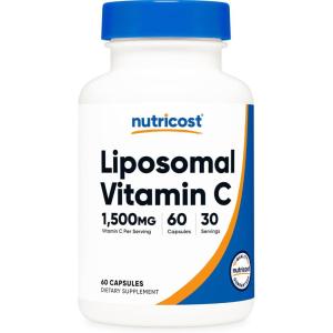 Nutricost Liposomal Vitamin C (1500mg) 120 Vegan Capsules – GMO-Free, Gluten-Free, 60 Servings(60 Count (Pack of 1))