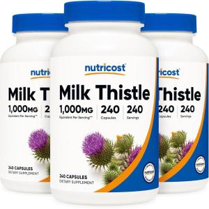 Nutricost Milk Thistle Extract 240 Capsules for 240 Servings Per Bottle – Vegan, GMO Free and Gluten Free(240 Count (Pack of 3))