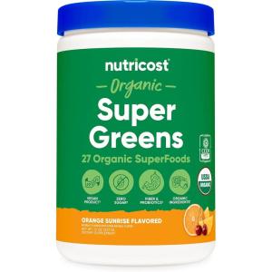 Nutricost Organic Super Greens Powder (30 Servings) Mixed Berry Flavor – Superfood Supplement Drink Mix(Orange Sunrise)
