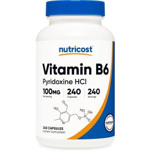 Nutricost Vitamin B6 (Pyridoxine HCl) 100mg, 240 Capsules(240 Count (Pack of 1))
