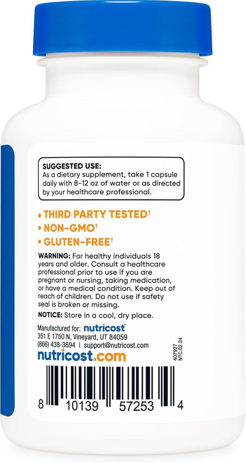 image:imageNutricost Biotin Vitamin B7 10000mcg 10mg Vitamin Supplement 240 Capsules Vegetarian Gluten Free Quick Release NonGMO120 Capsules