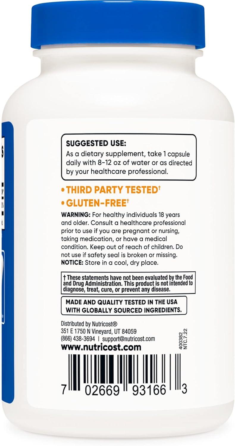 image:imageNutricost Biotin Vitamin B7 10000mcg 10mg Vitamin Supplement 240 Capsules Vegetarian Gluten Free Quick Release NonGMO240 Capsules 2 Bottles