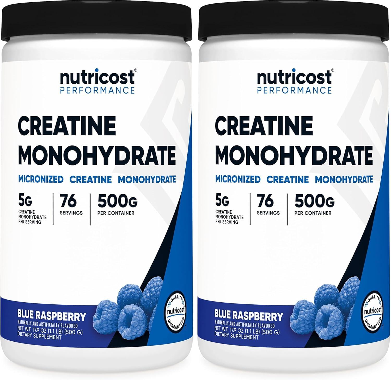image:imageNutricost Creatine Monohydrate Micronized Powder 500G 5000mg Per Serv 5g 100 Servings 179 OzBlue Raspberry