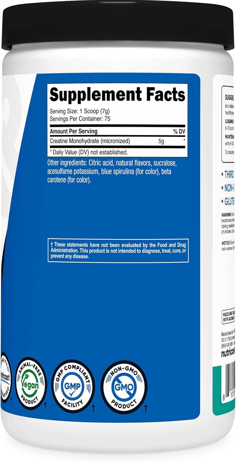 image:imageNutricost Creatine Monohydrate Micronized Powder 500G 5000mg Per Serv 5g 100 Servings 179 OzCoastal Explosion