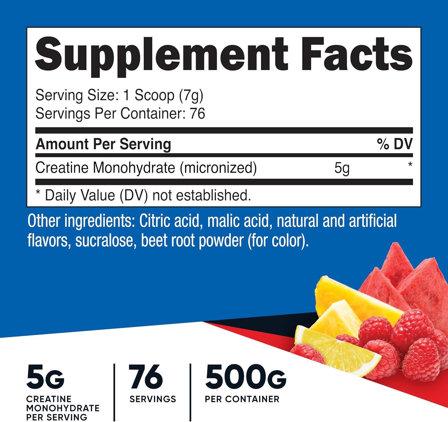 image:imageNutricost Creatine Monohydrate Micronized Powder 500G 5000mg Per Serv 5g 100 Servings 179 OzFruit Punch
