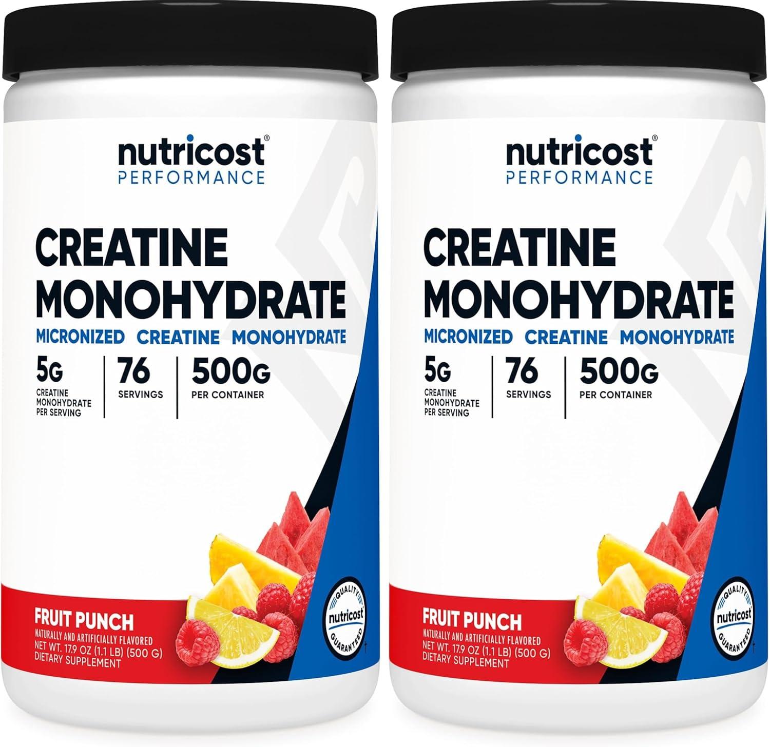 image:imageNutricost Creatine Monohydrate Micronized Powder 500G 5000mg Per Serv 5g 100 Servings 179 OzFruit Punch