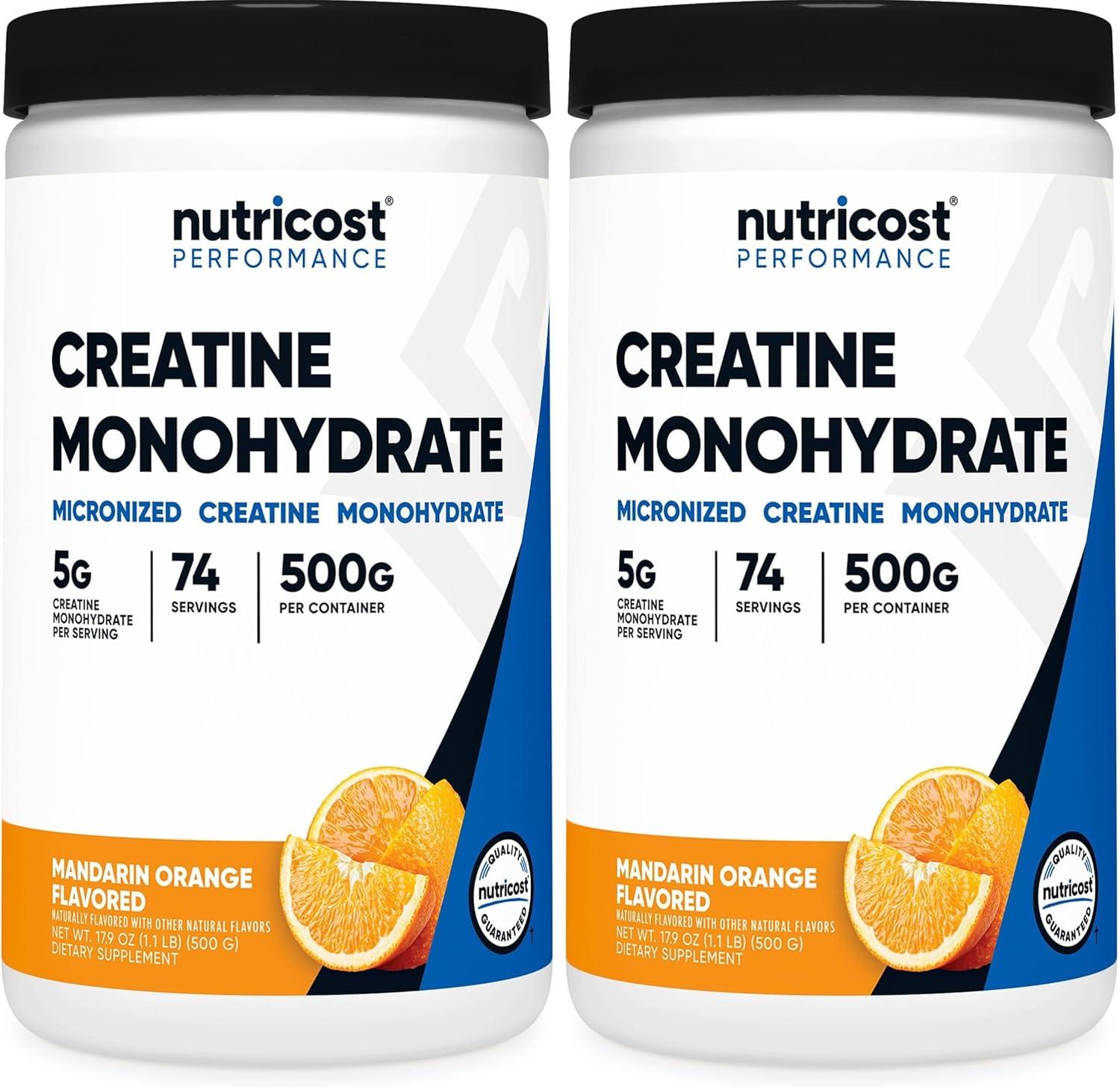 image:imageNutricost Creatine Monohydrate Micronized Powder 500G 5000mg Per Serv 5g 100 Servings 179 OzMandarin Orange