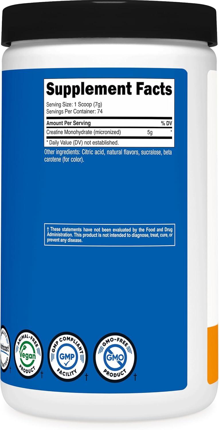 image:imageNutricost Creatine Monohydrate Micronized Powder 500G 5000mg Per Serv 5g 100 Servings 179 OzMandarin Orange