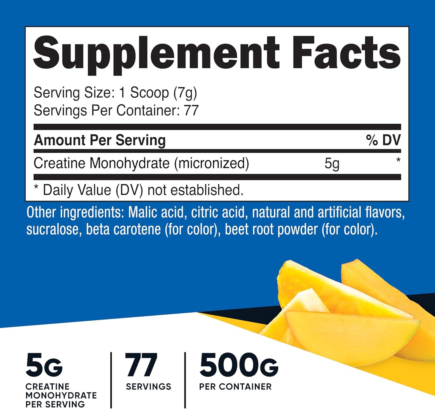 image:imageNutricost Creatine Monohydrate Micronized Powder 500G 5000mg Per Serv 5g 100 Servings 179 OzPineapple Mango