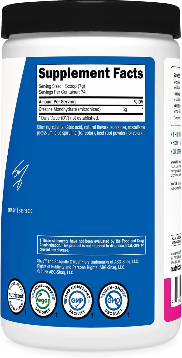 image:imageNutricost Creatine Monohydrate Micronized Powder 500G 5000mg Per Serv 5g 100 Servings 179 OzShaqs Berry Blast