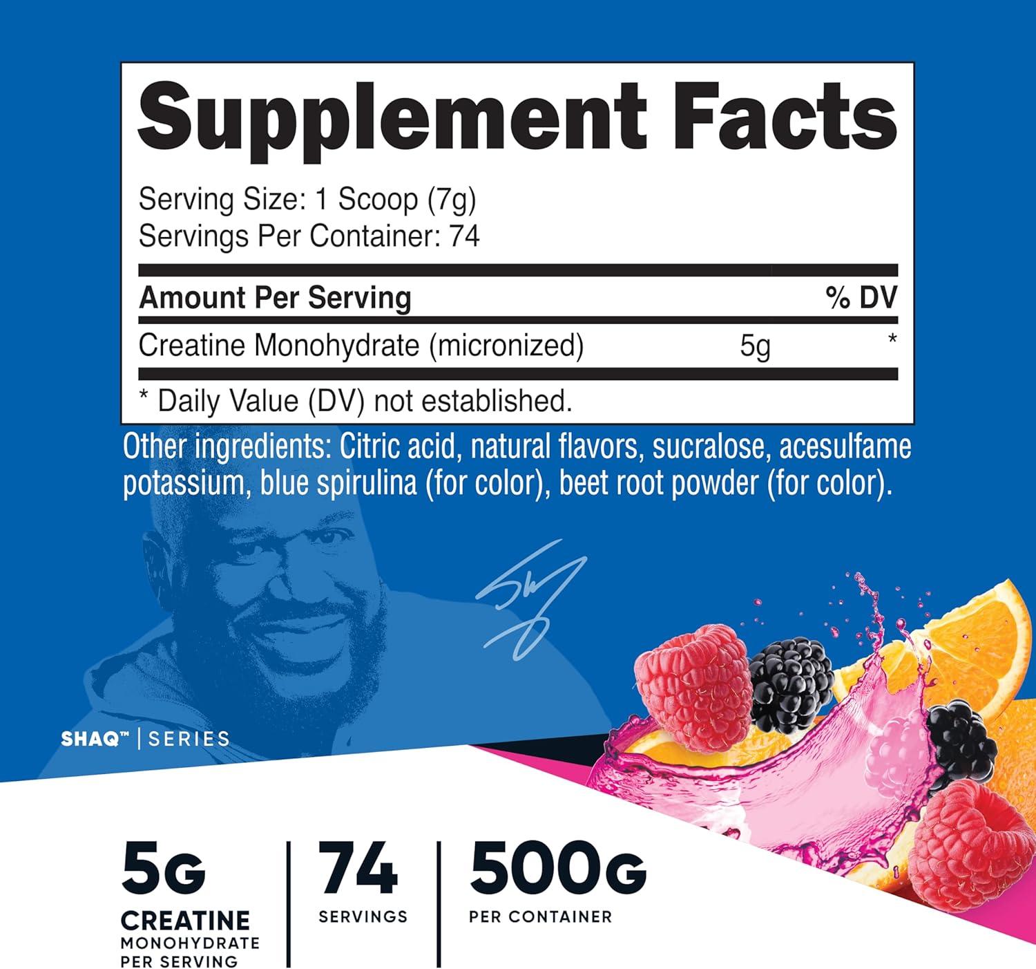 image:imageNutricost Creatine Monohydrate Micronized Powder 500G 5000mg Per Serv 5g 100 Servings 179 OzShaqs Berry Blast