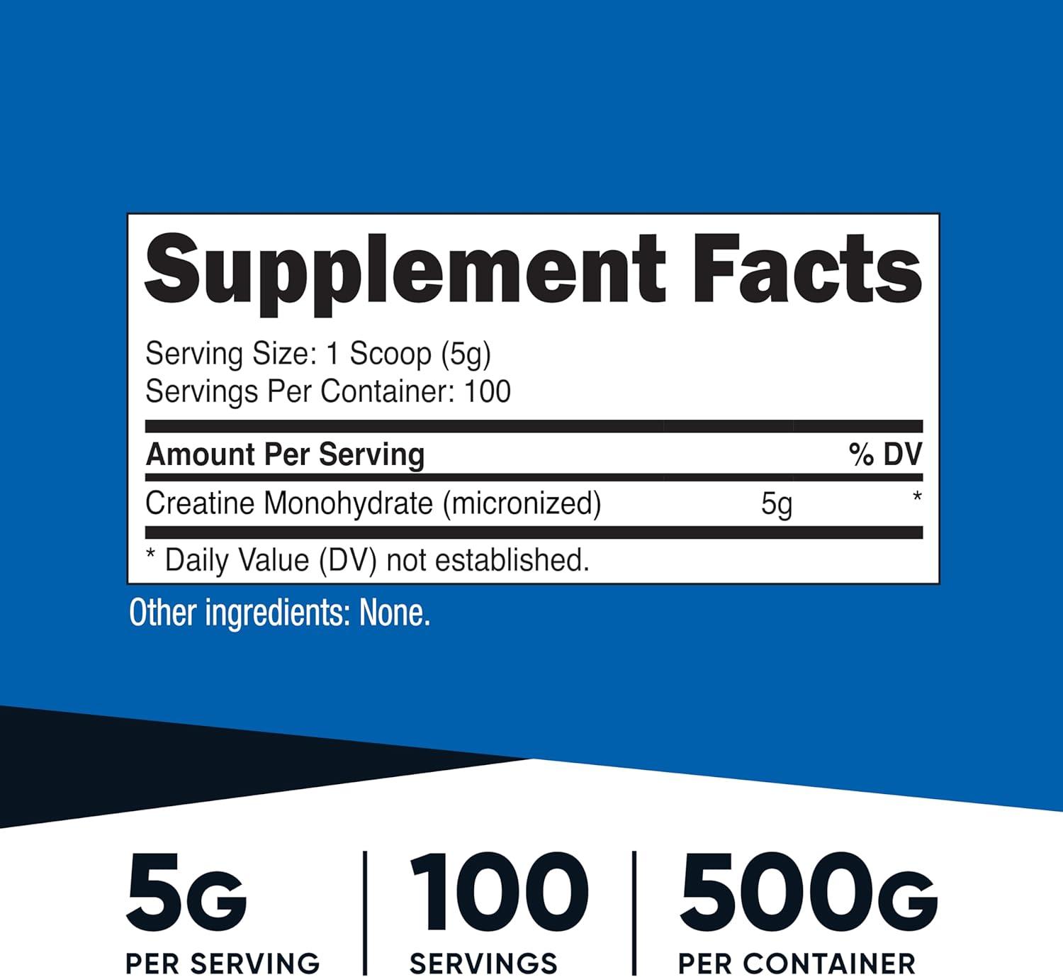 image:imageNutricost Creatine Monohydrate Micronized Powder 500G 5000mg Per Serv 5g 100 Servings 179 OzUnflavored