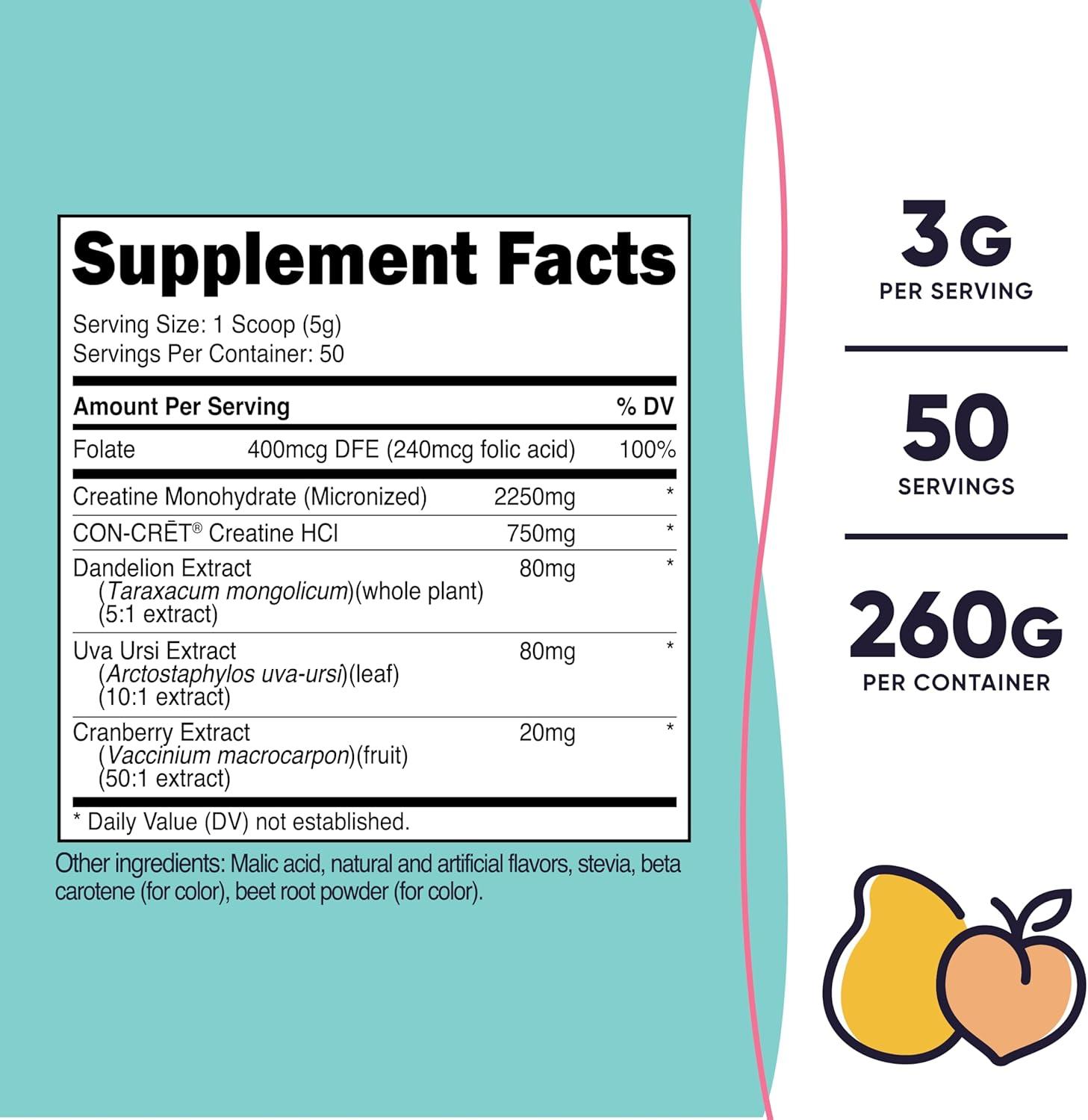 image:imageNutricost Creatine Monohydrate Powder for Women Micronized Strawberry Lemonade 50 Servings Vegetarian NonGMO Gluten FreePeach Mango