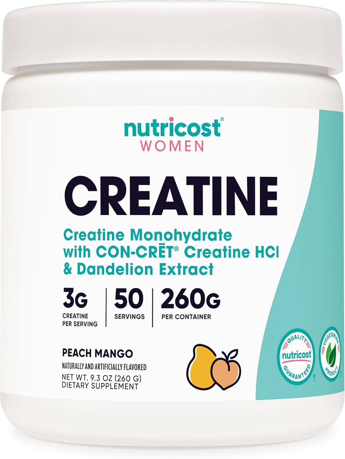 image:imageNutricost Creatine Monohydrate Powder for Women Micronized Strawberry Lemonade 50 Servings Vegetarian NonGMO Gluten FreePeach Mango