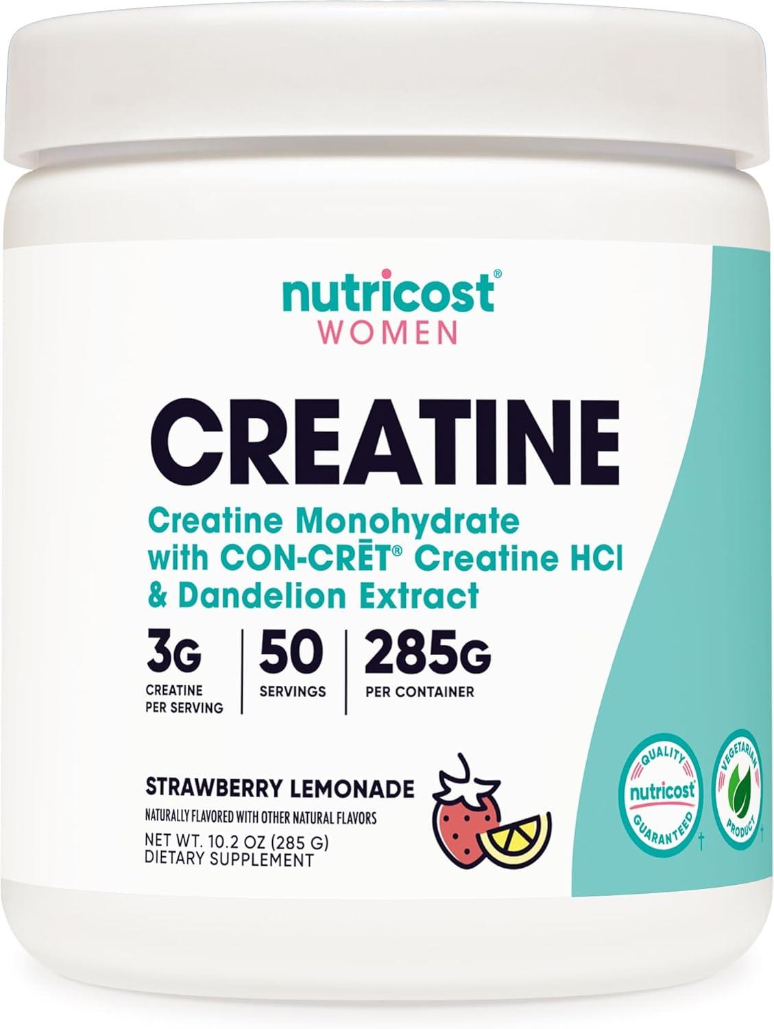 image:imageNutricost Creatine Monohydrate Powder for Women Micronized Strawberry Lemonade 50 Servings Vegetarian NonGMO Gluten FreeStrawberry Lemonade