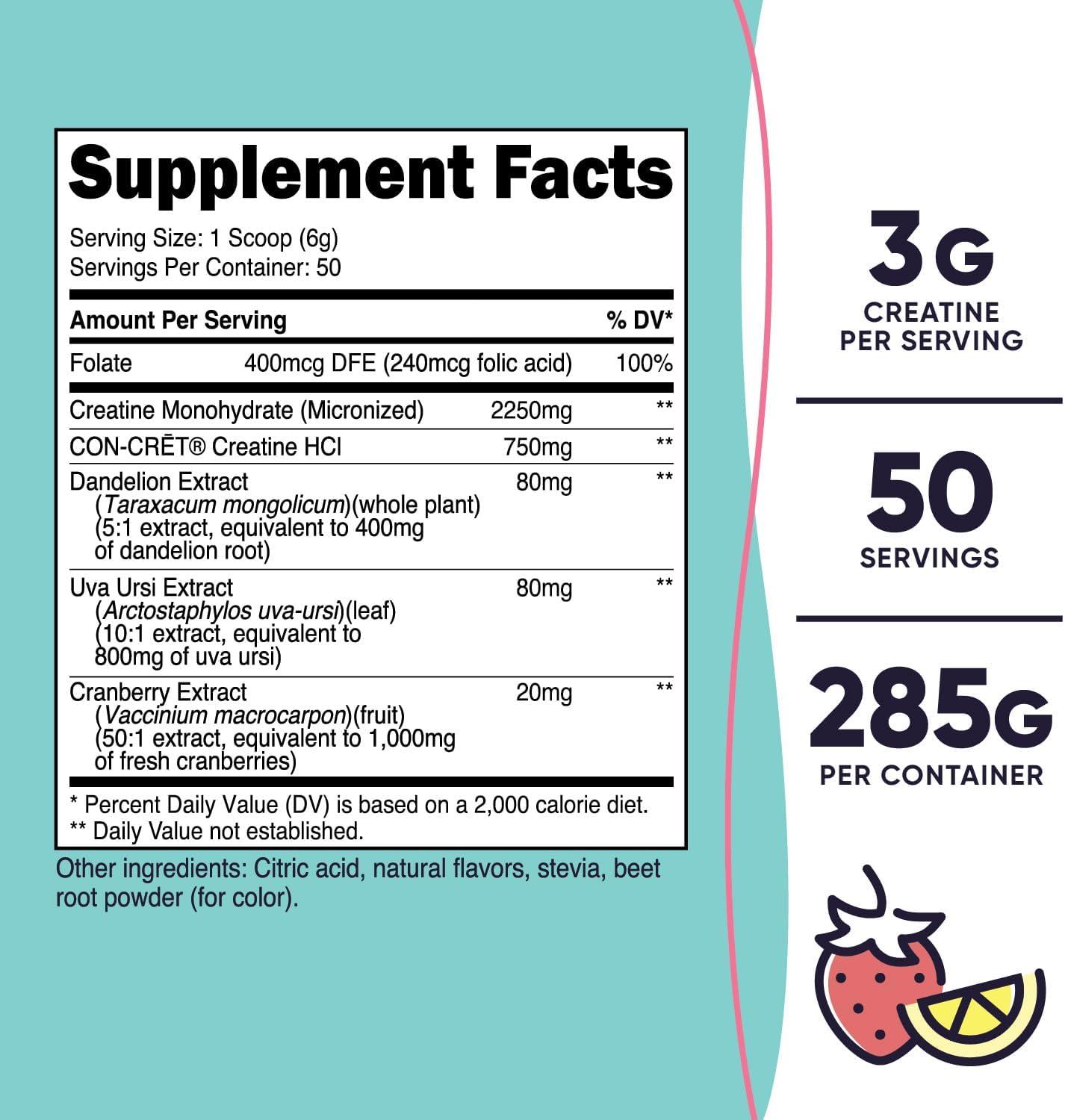 image:imageNutricost Creatine Monohydrate Powder for Women Micronized Strawberry Lemonade 50 Servings Vegetarian NonGMO Gluten FreeStrawberry Lemonade