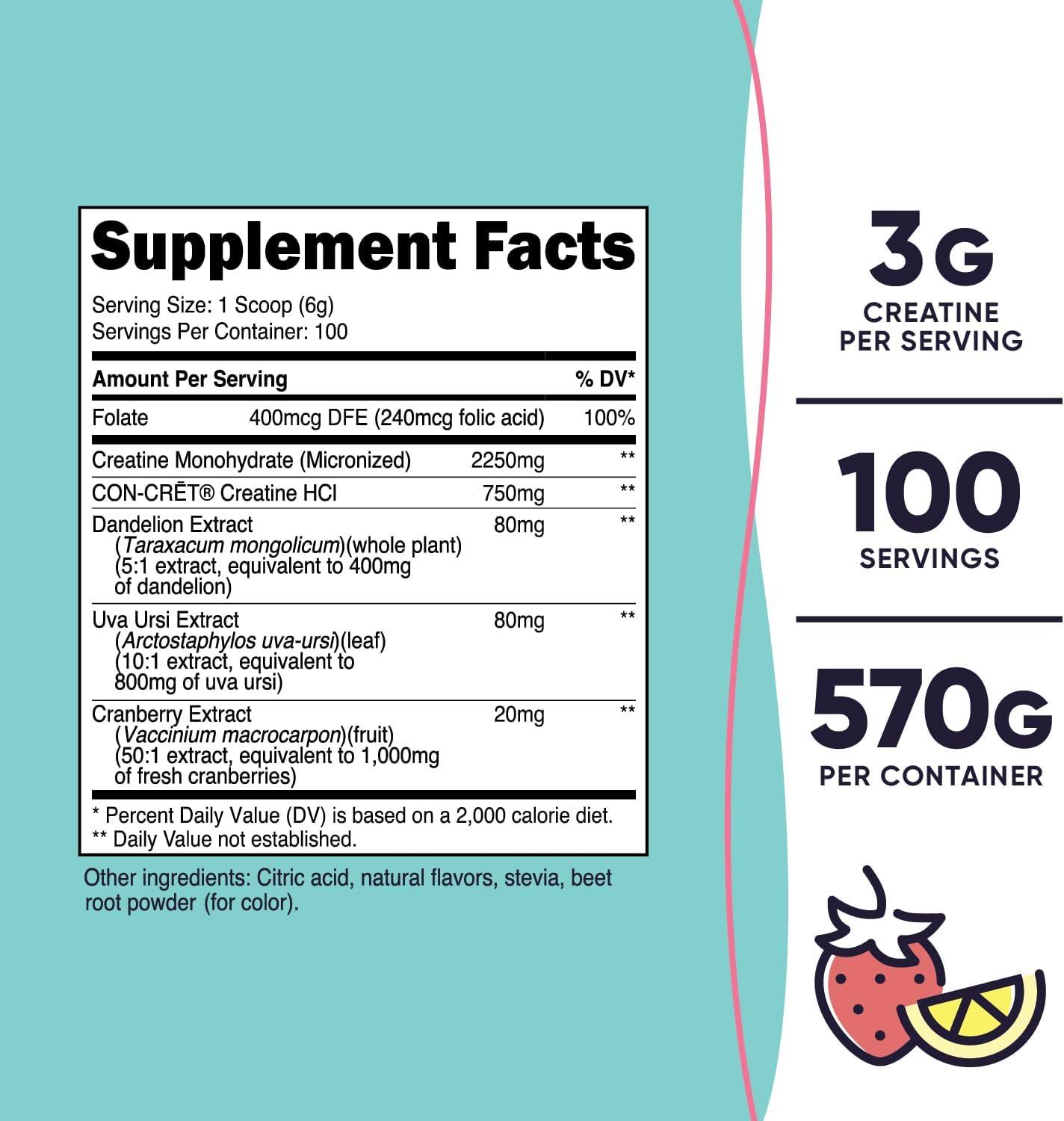 image:imageNutricost Creatine Monohydrate Powder for Women Micronized Strawberry Lemonade 50 Servings Vegetarian NonGMO Gluten FreeStrawberry Lemonade
