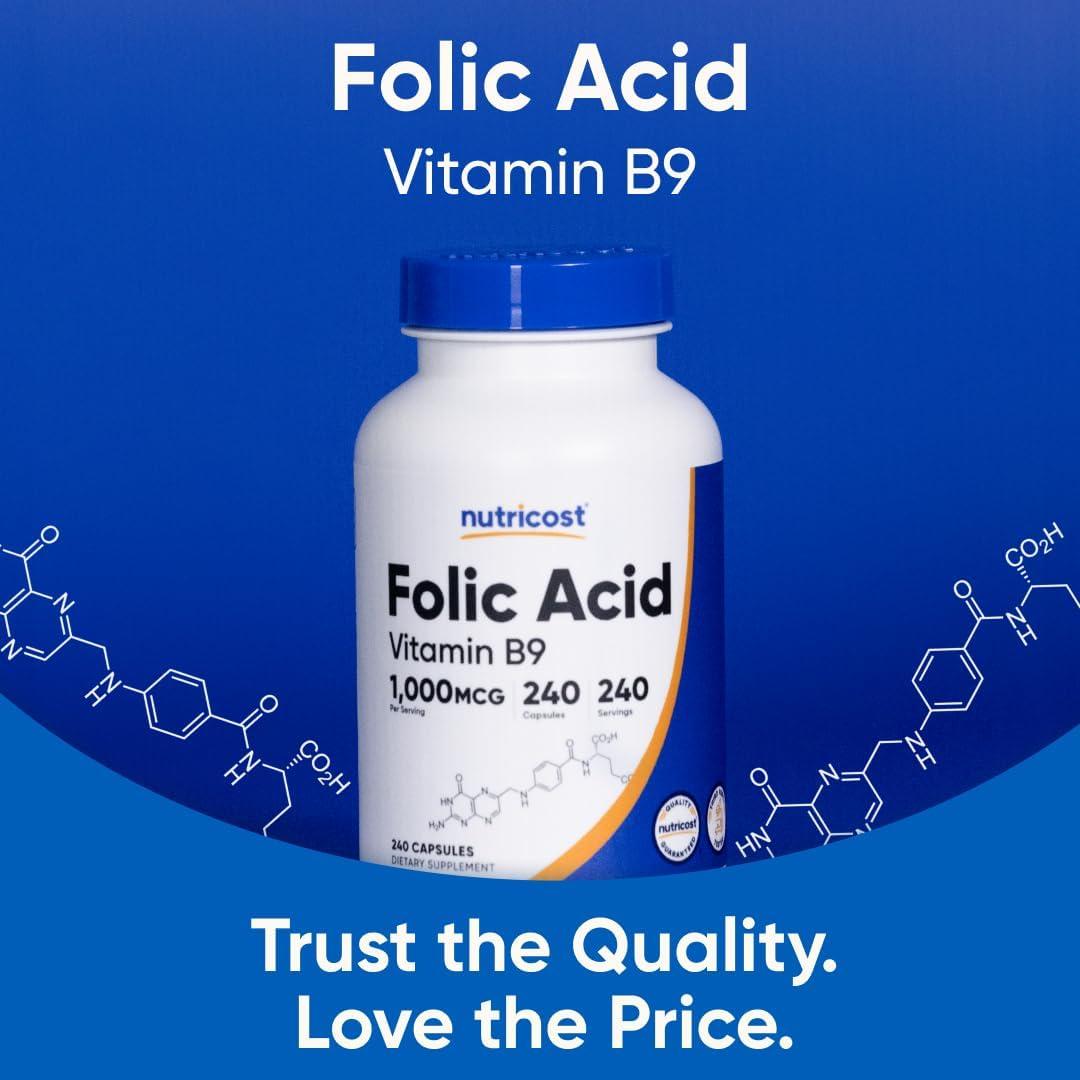 image:imageNutricost Folic Acid Vitamin B9 1000 mcg 240 Capsules240 Count Pack of 1