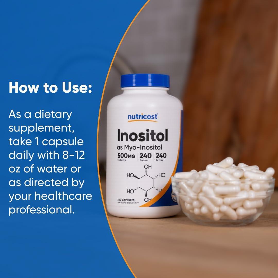 image:imageNutricost Inositol Capsules 500mg 240 Capsules Veggie Capsules NonGMO Gluten Free MyoInositol240 Count Pack of 1