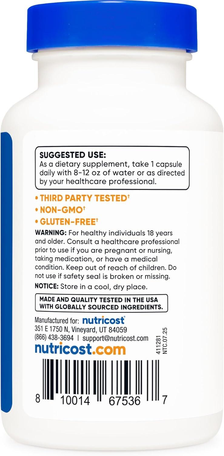image:imageNutricost NAcetyl LCysteine NAC 600mg 180 Capsules NonGMO Gluten Free120 Count Pack of 1
