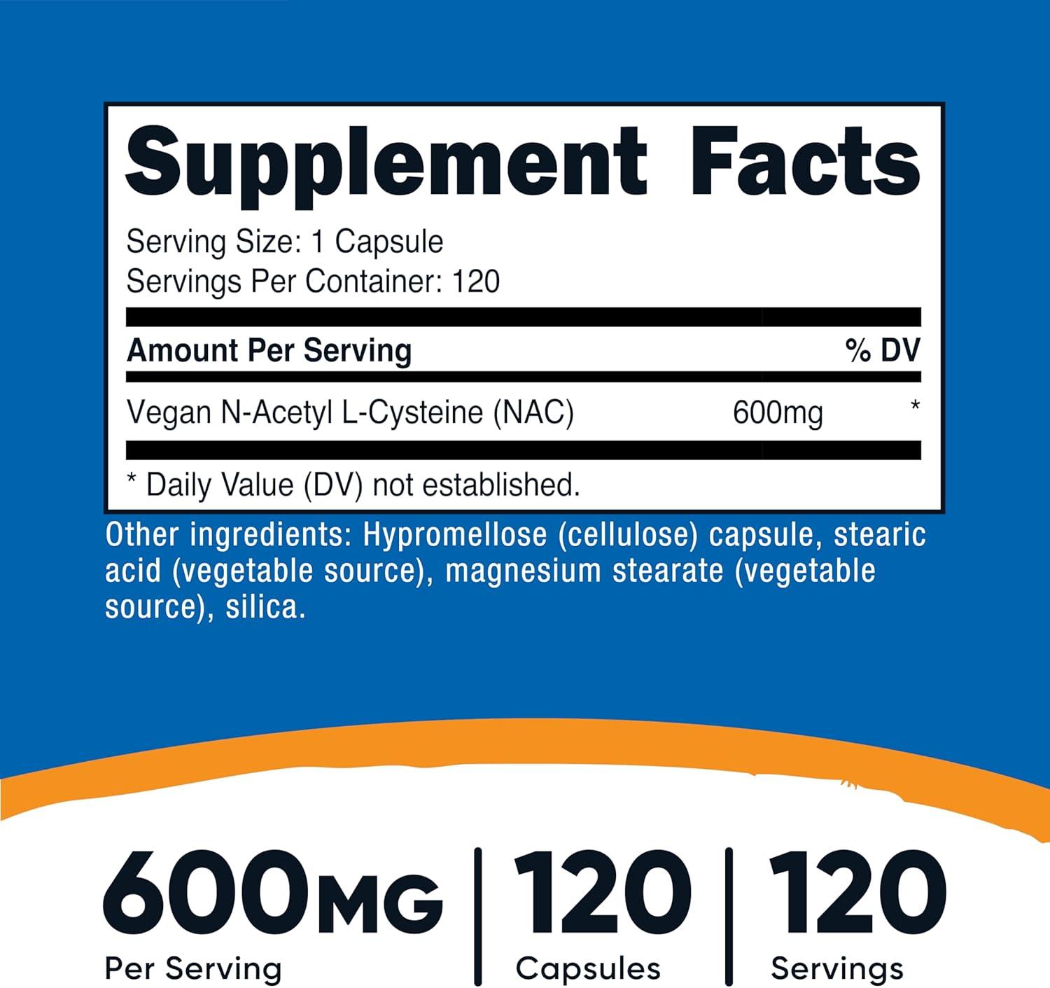 image:imageNutricost NAcetyl LCysteine NAC 600mg 180 Capsules NonGMO Gluten Free120 Count Pack of 2