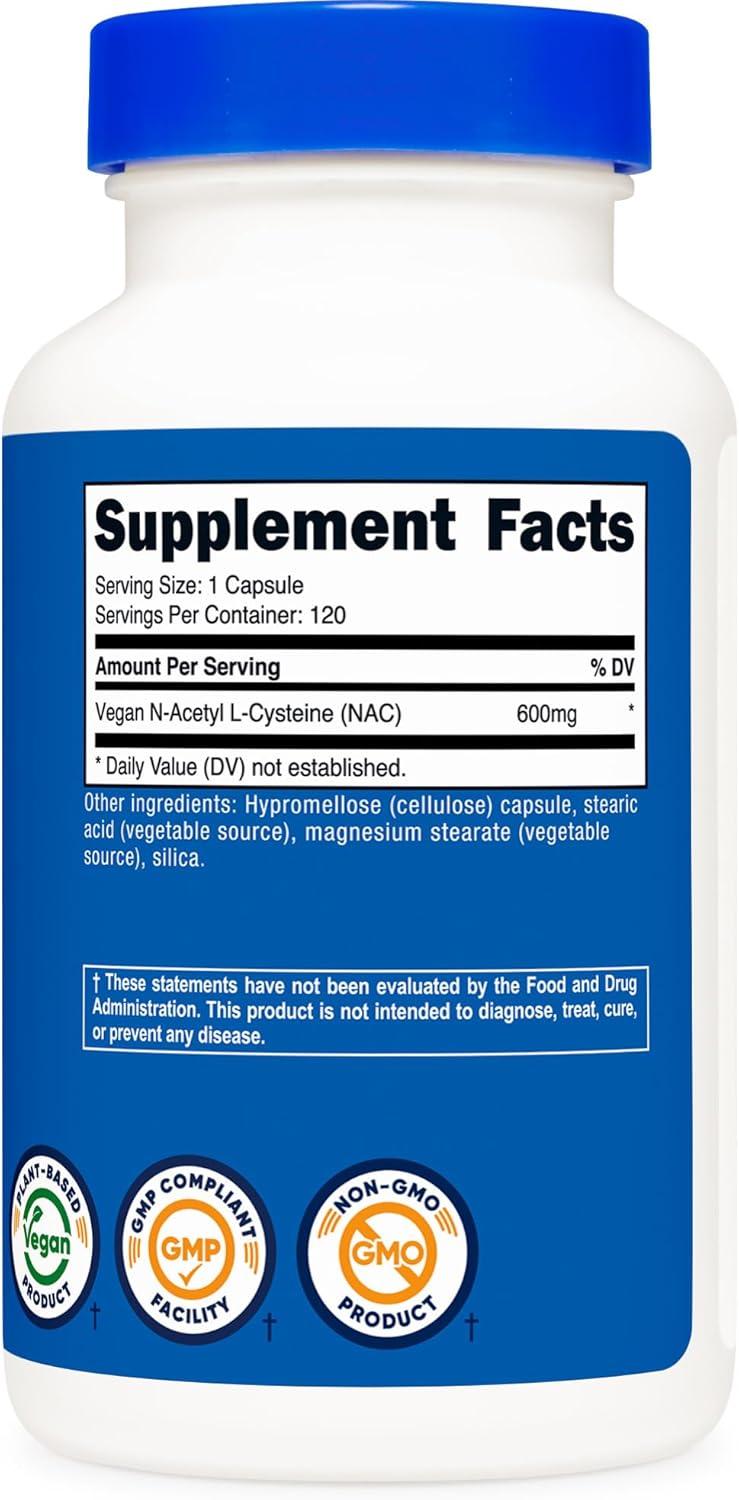 image:imageNutricost NAcetyl LCysteine NAC 600mg 180 Capsules NonGMO Gluten Free120 Count Pack of 2