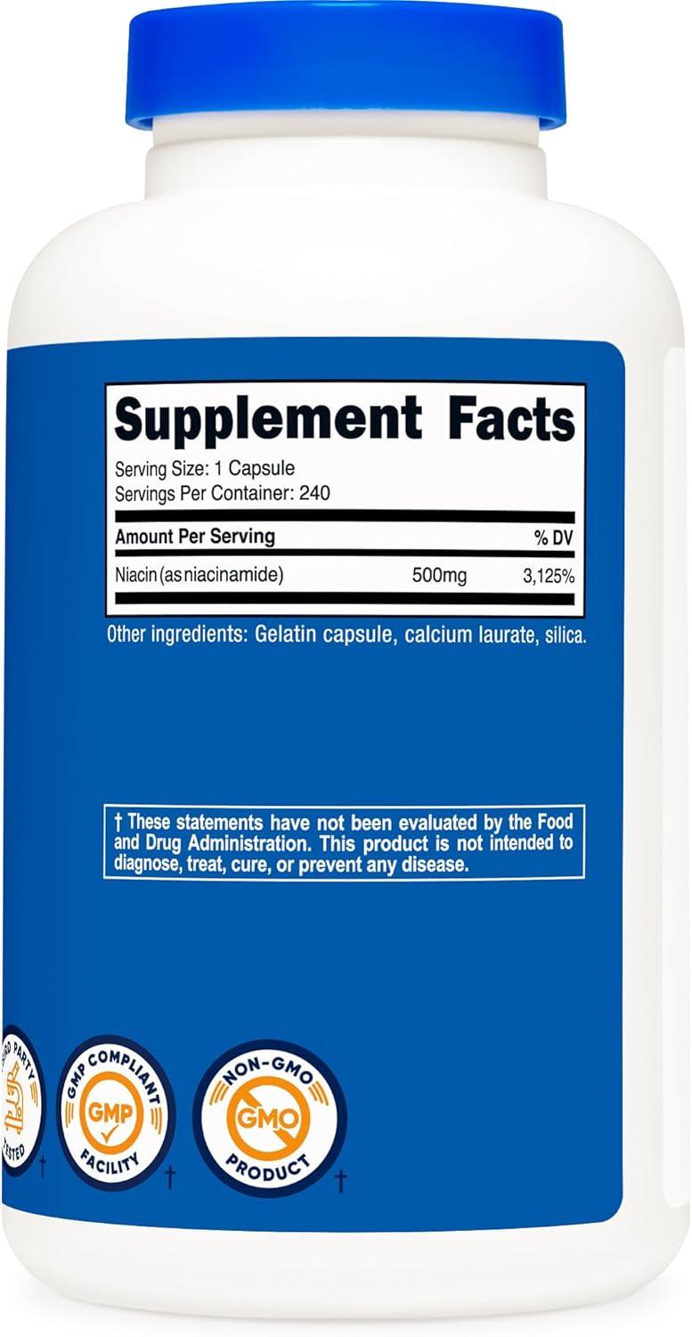 image:imageNutricost Niacinamide Vitamin B3 500mg 240 Capsules NonGMO Gluten Free Flush Free Vitamin B3240 Count Pack of 2