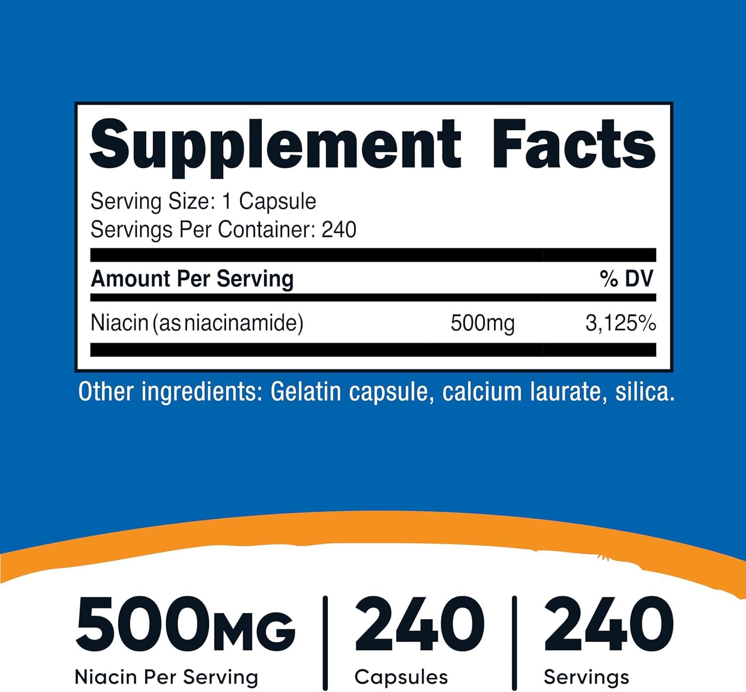 image:imageNutricost Niacinamide Vitamin B3 500mg 240 Capsules NonGMO Gluten Free Flush Free Vitamin B3240 Count Pack of 2