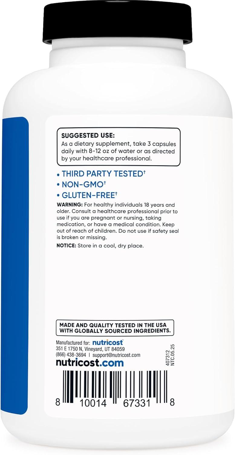 image:imageNutricost Nitric Oxide Booster 2250mg 180 Capsules 750mg Per Casule 60 Servings Gluten Free and NonGMO180 Count Pack of 1