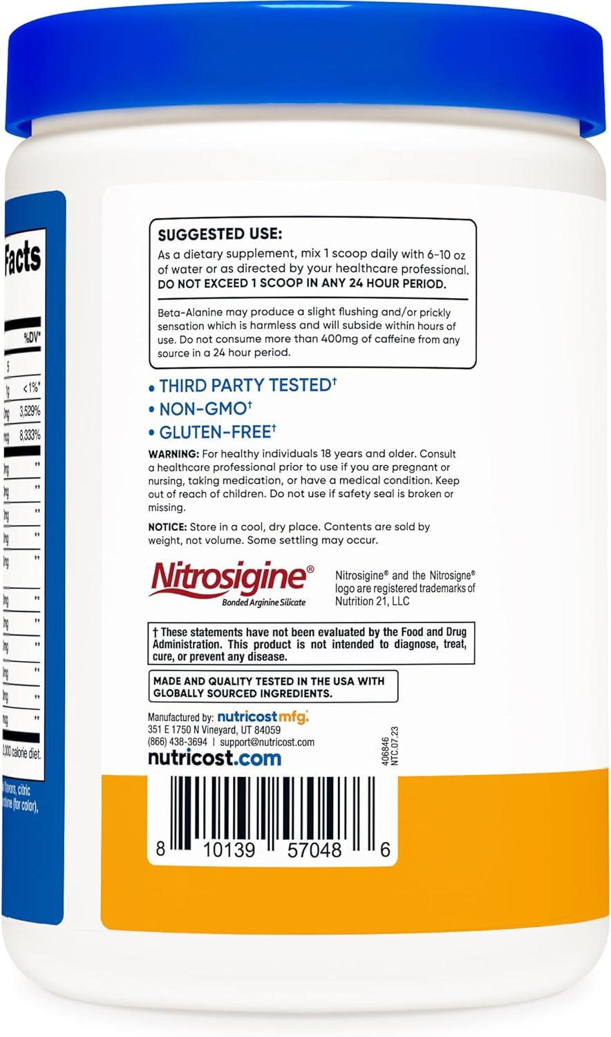 image:imageNutricost PreC PreWorkout Complex with Creatine Fruit Punch 30 Servings Powder Boost Fintess Routines 453gPeach Mango