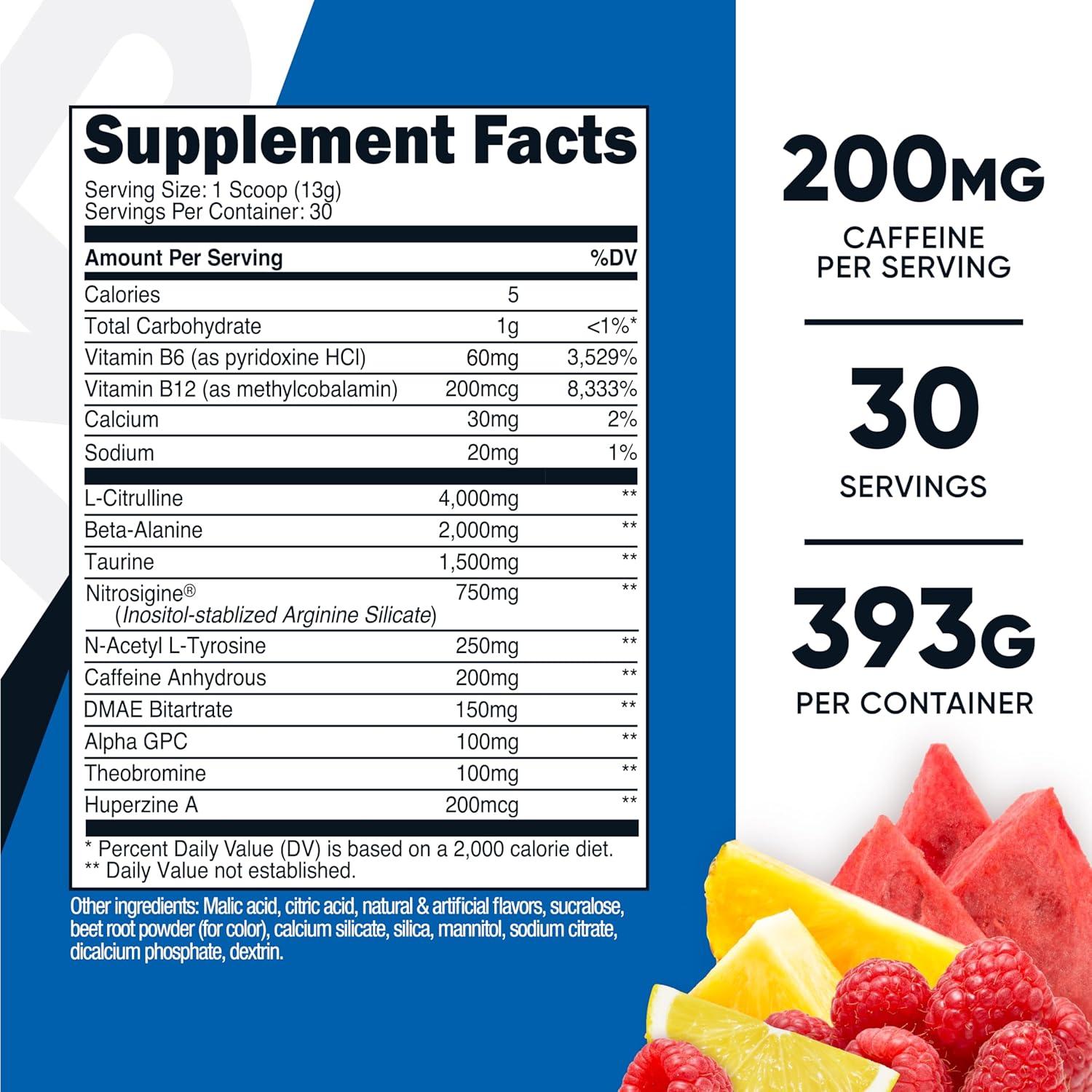image:imageNutricost PreWorkout Complex Powder 30 Servings Blue Raspberry PreWorkout Supplement with BetaAlanine Taurine amp Amino AcidsFruit Punch
