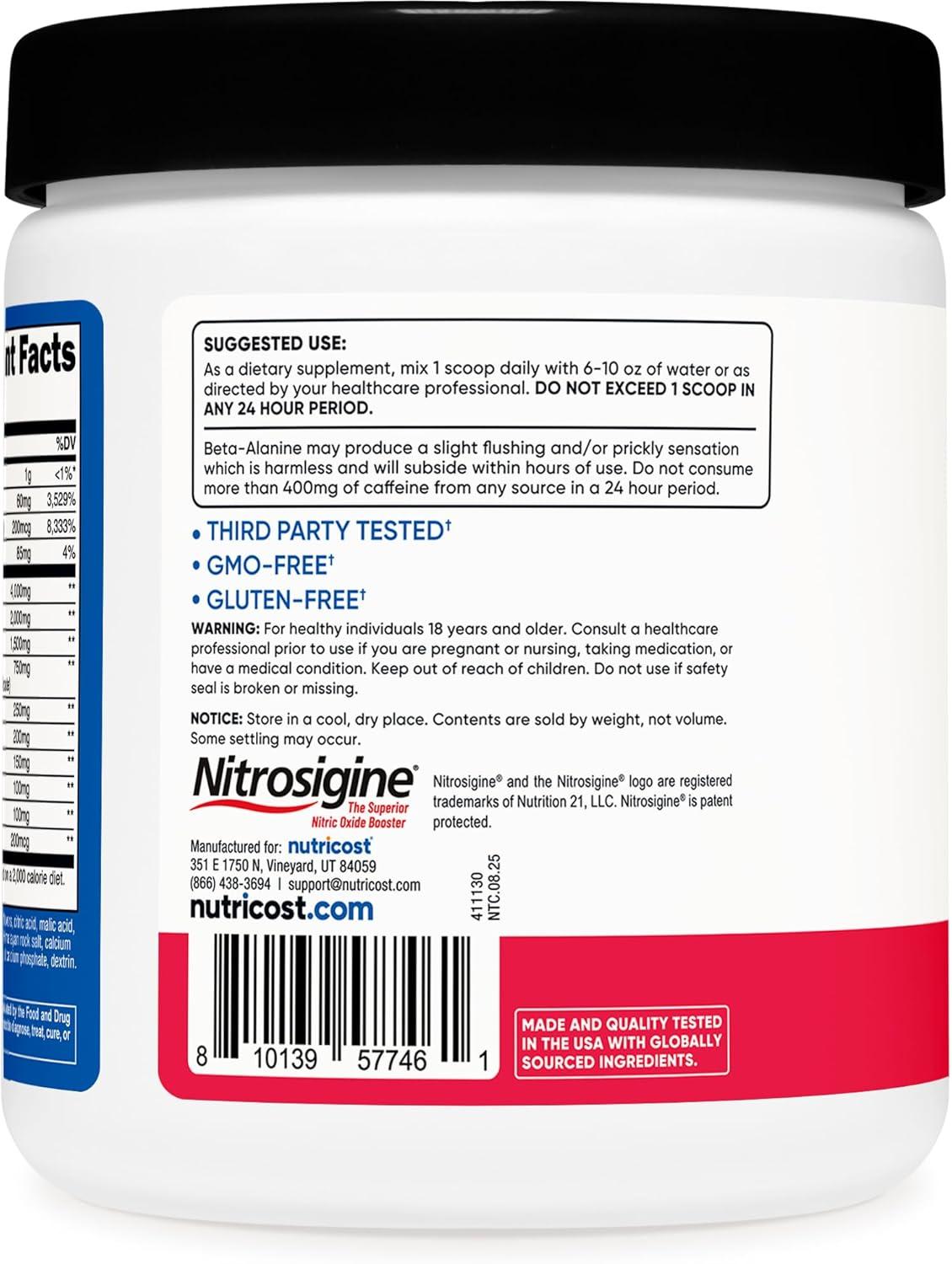 image:imageNutricost PreWorkout Complex Powder 30 Servings Blue Raspberry PreWorkout Supplement with BetaAlanine Taurine amp Amino AcidsStrawberry