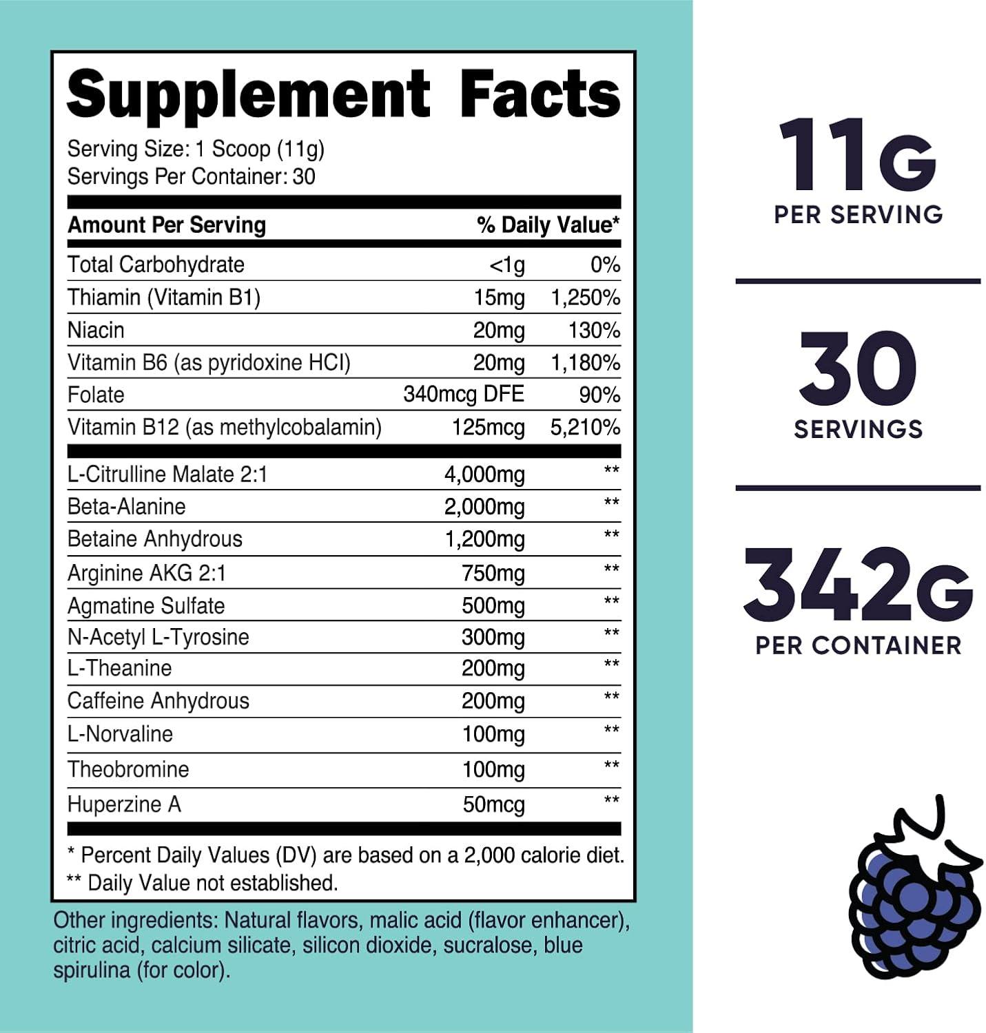 image:imageNutricost PreWorkout Powder for Women Blue Raspberry 30 Serv