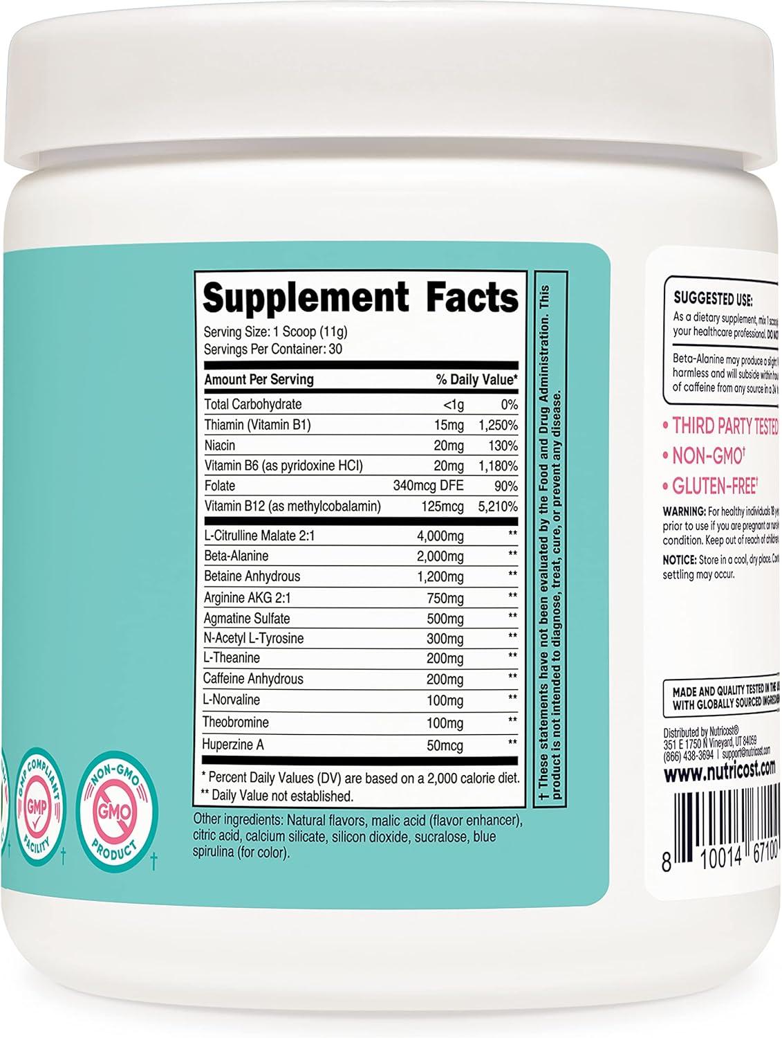 image:imageNutricost PreWorkout Powder for Women Blue Raspberry 30 Serv