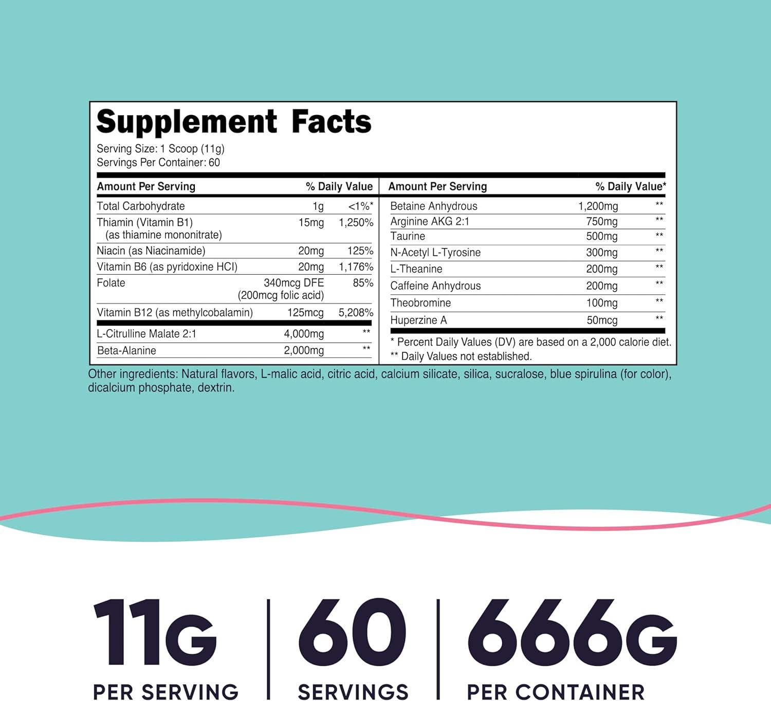 image:imageNutricost PreWorkout Powder for Women Blue Raspberry 60 ServingsBlue Raspberry