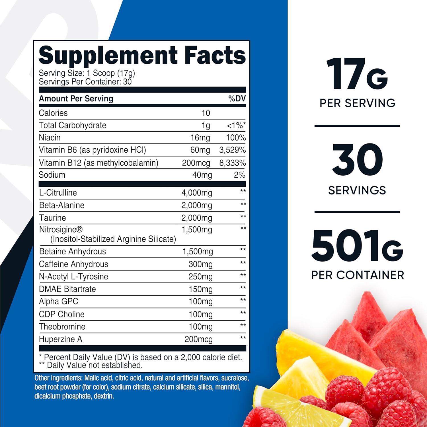 image:imageNutricost PreX Xtreme PreWorkout Complex Powder Grape 60 Servings Vegetarian NonGMO and Gluten FreeFruit Punch