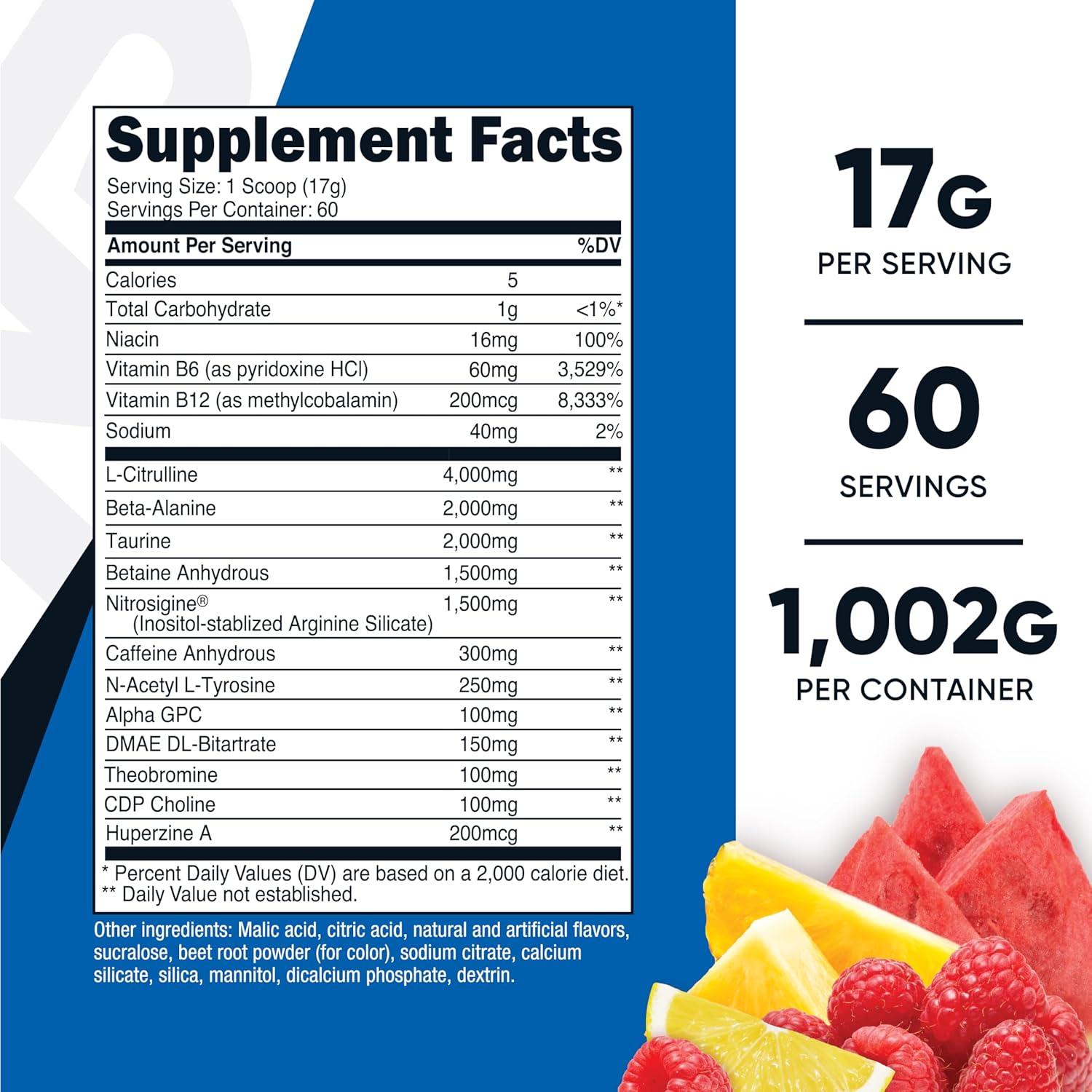 image:imageNutricost PreX Xtreme PreWorkout Complex Powder Grape 60 Servings Vegetarian NonGMO and Gluten FreeFruit Punch