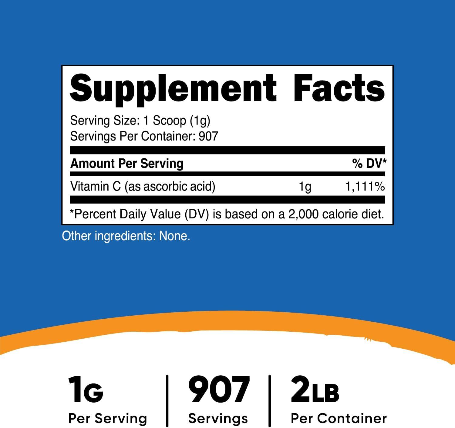 image:imageNutricost Pure Ascorbic Acid Powder Vitamin C 1LB32 Ounce Pack of 1