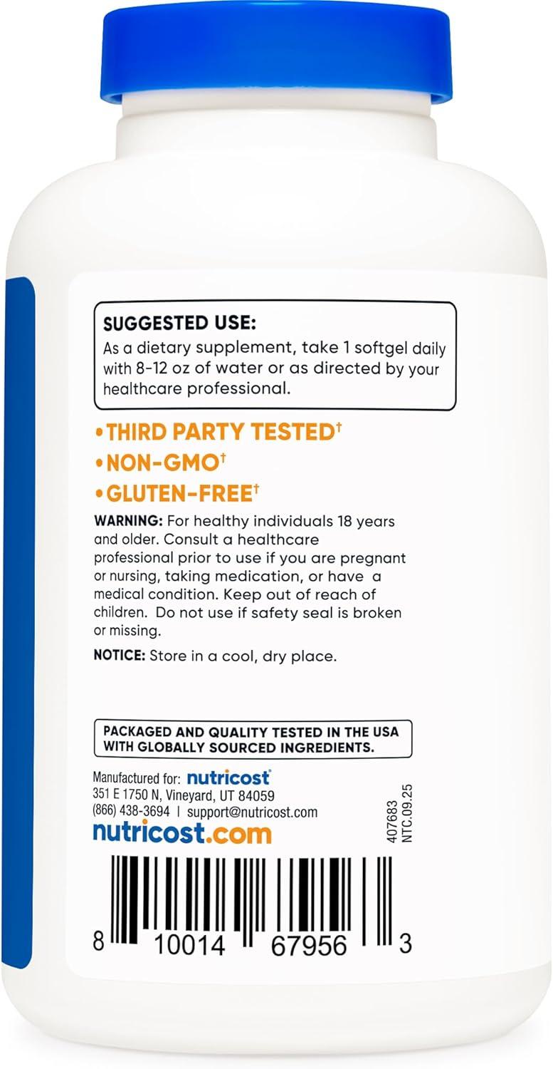 image:imageNutricost Vitamin E 400 IU 240 Softgel Capsules Gluten Free NonGMO1 Bottle 240 Count