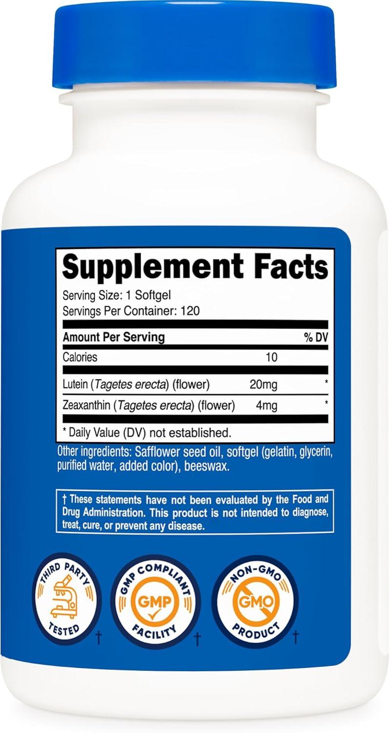image:imageNutricost Zeaxanthin with Lutein 20mg 120 Softgels Potent NonGMO Gluten Free120 Count Pack of 1