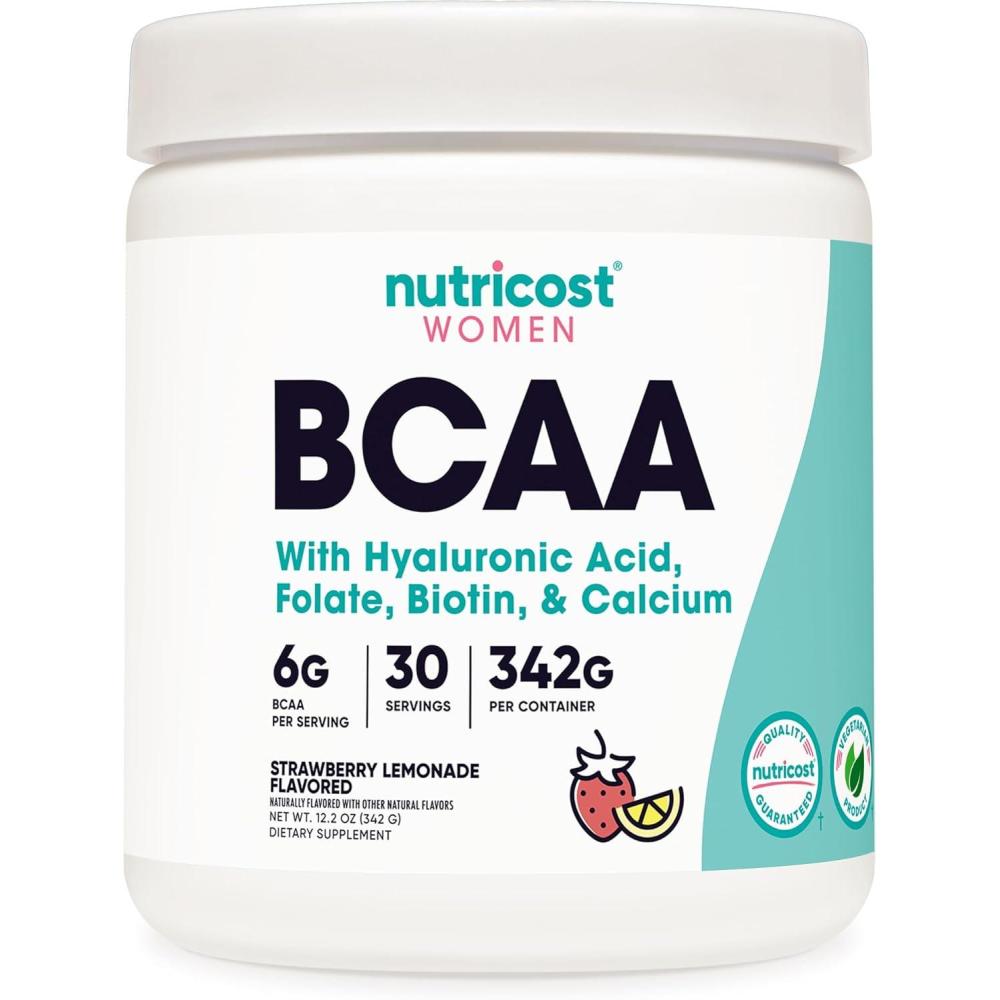 image:imageNutricost BCAA for Women Strawberry Lemonade 30 Servings Formulated Specifically for Women NonGMO and GlutenFreeStrawberry Lemonade
