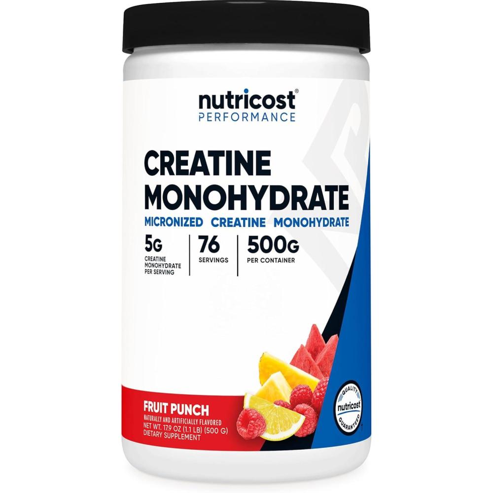 image:imageNutricost Creatine Monohydrate Micronized Powder 500G 5000mg Per Serv 5g 100 Servings 179 OzFruit Punch