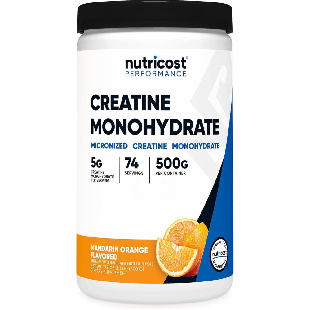 image:imageNutricost Creatine Monohydrate Micronized Powder 500G 5000mg Per Serv 5g 100 Servings 179 OzMandarin Orange