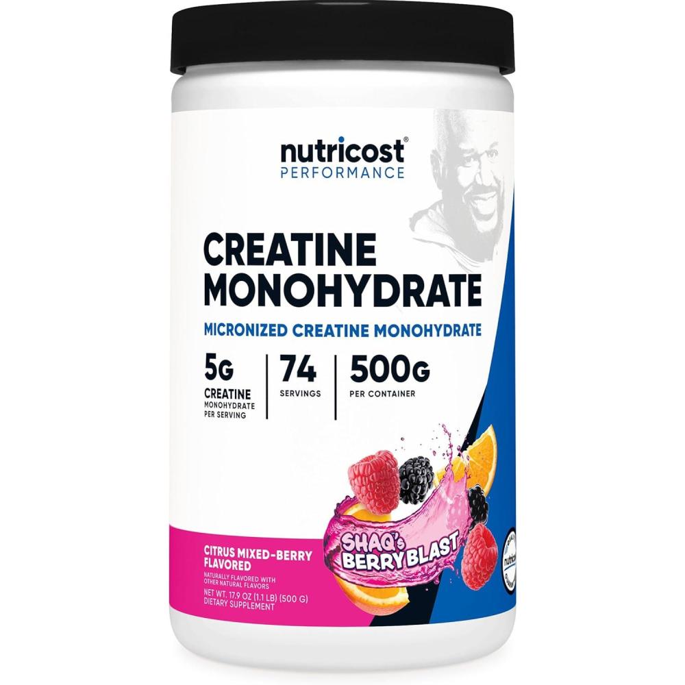 image:imageNutricost Creatine Monohydrate Micronized Powder 500G 5000mg Per Serv 5g 100 Servings 179 OzShaqs Berry Blast