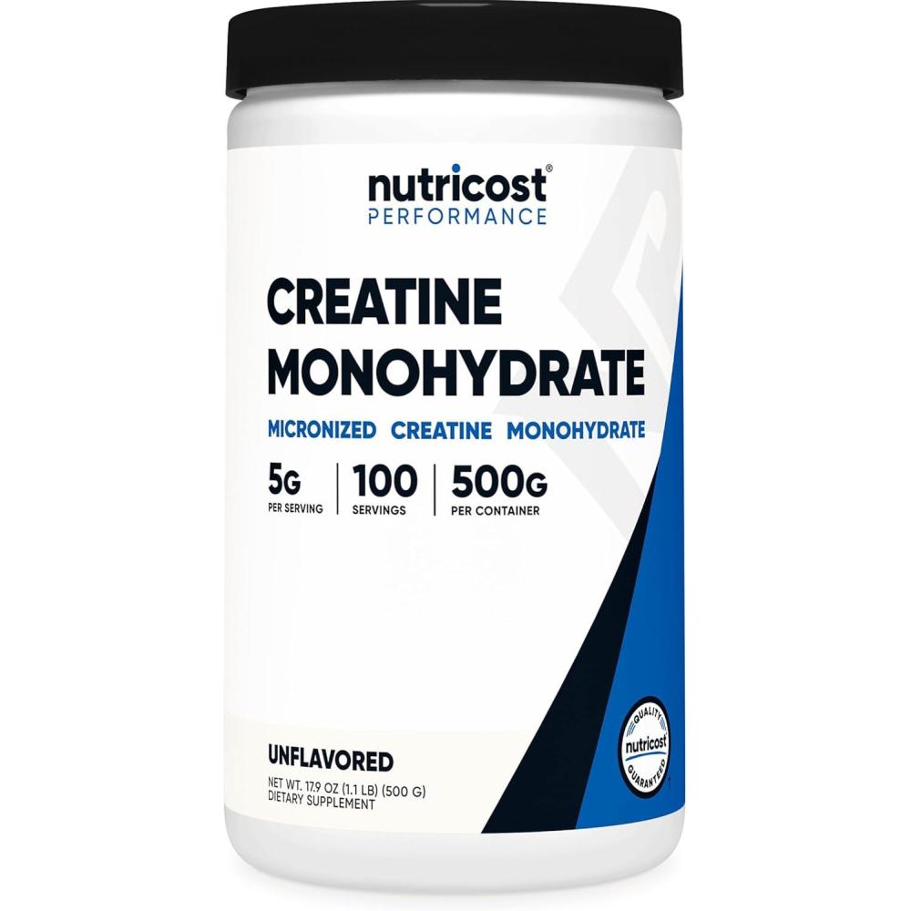 image:imageNutricost Creatine Monohydrate Micronized Powder 500G 5000mg Per Serv 5g  100 Servings 179 OzUnflavored