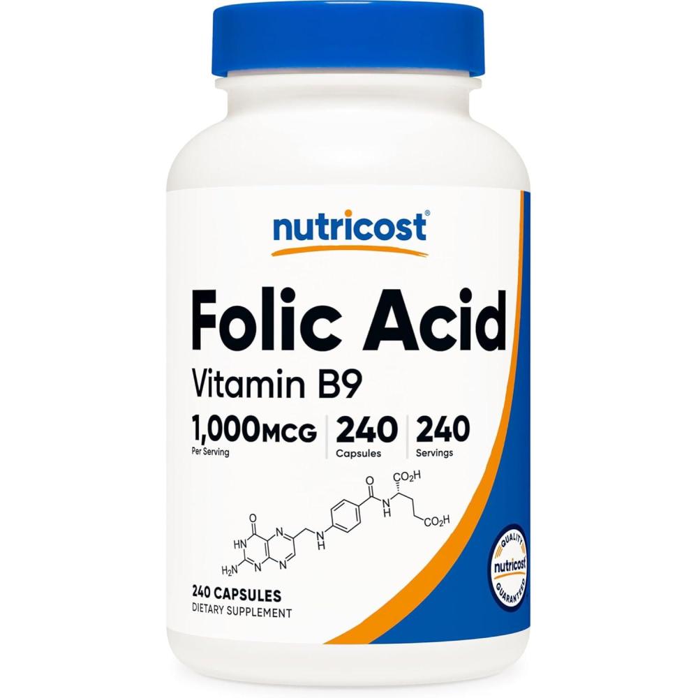 image:imageNutricost Folic Acid Vitamin B9 1000 mcg 240 Capsules240 Count Pack of 1