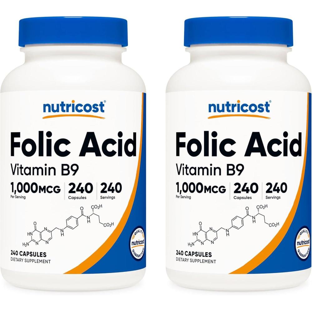 image:imageNutricost Folic Acid Vitamin B9 1000 mcg 240 Capsules240 Count Pack of 2