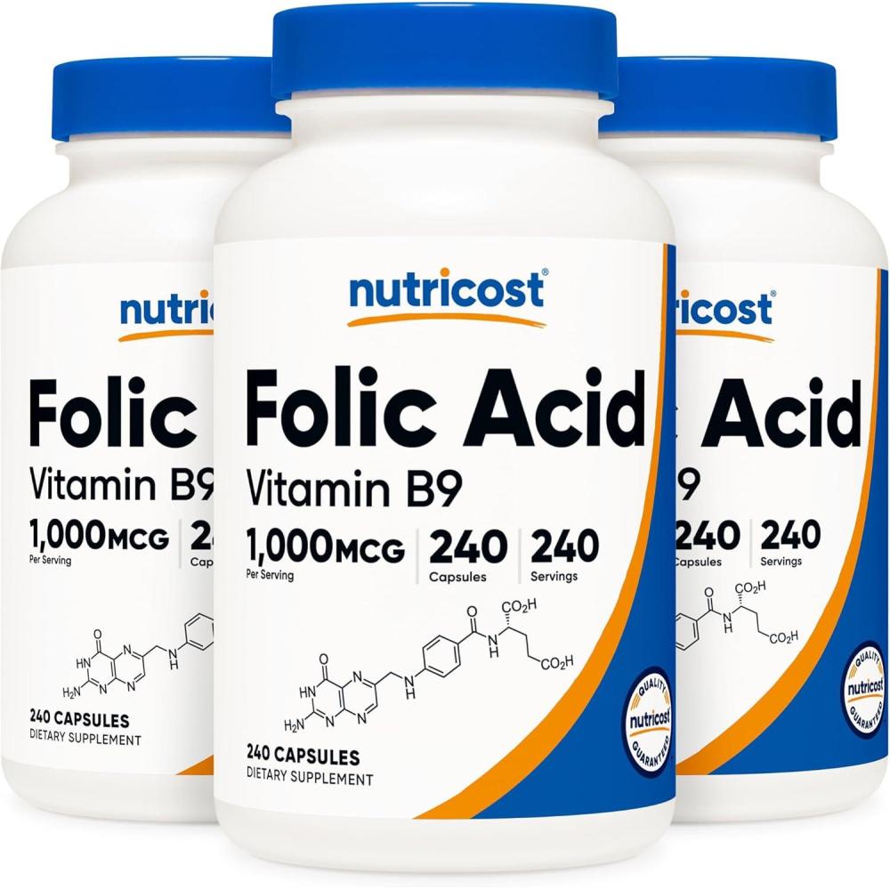 image:imageNutricost Folic Acid Vitamin B9 1000 mcg 240 Capsules240 Count Pack of 3