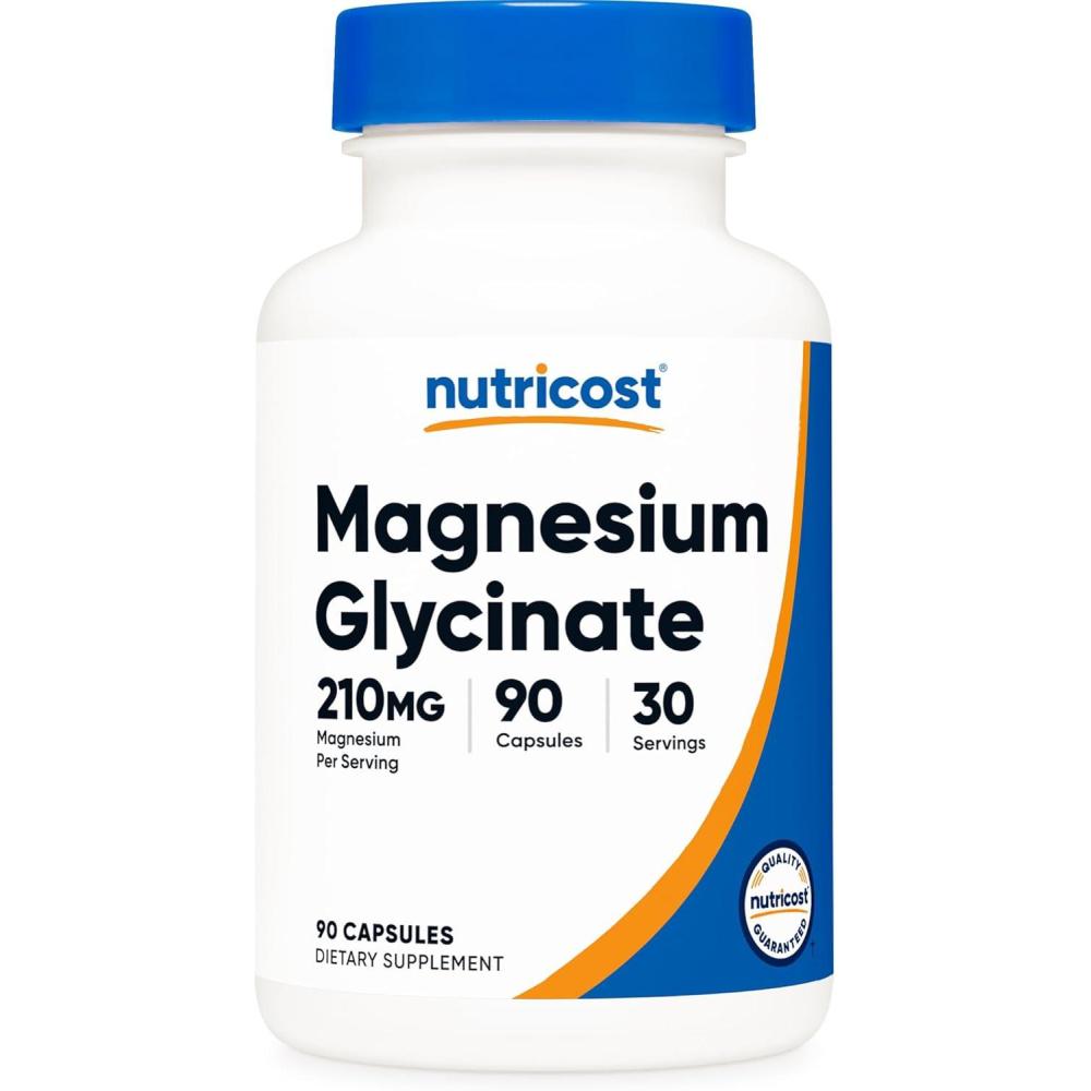 image:imageNutricost Magnesium Glycinate Capsules 180 Capsules 210 mg Per Serving Magnesium Glycinate Supplement for Gentle Absorption90 Count Pack of 1