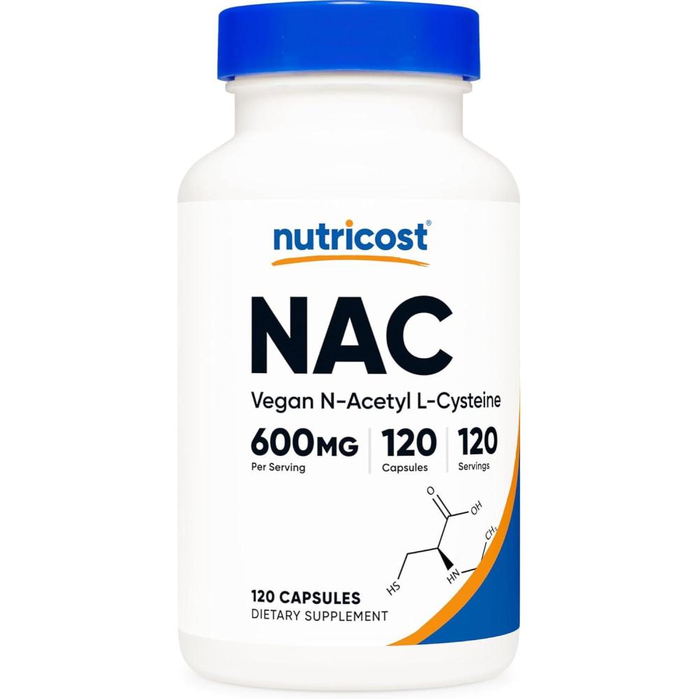 image:imageNutricost NAcetyl LCysteine NAC 600mg 180 Capsules NonGMO Gluten Free120 Count Pack of 1
